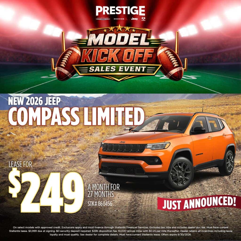 New 2026 Jeep Compass Limited Lease $249 Per Mo 27 Mos.