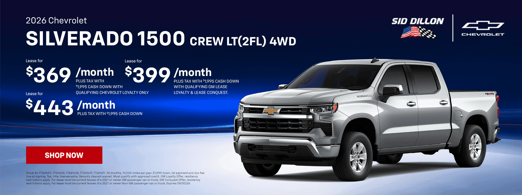 2026 CHEVY SILVERADO 1500 CREW LT(2FL) 4WD
