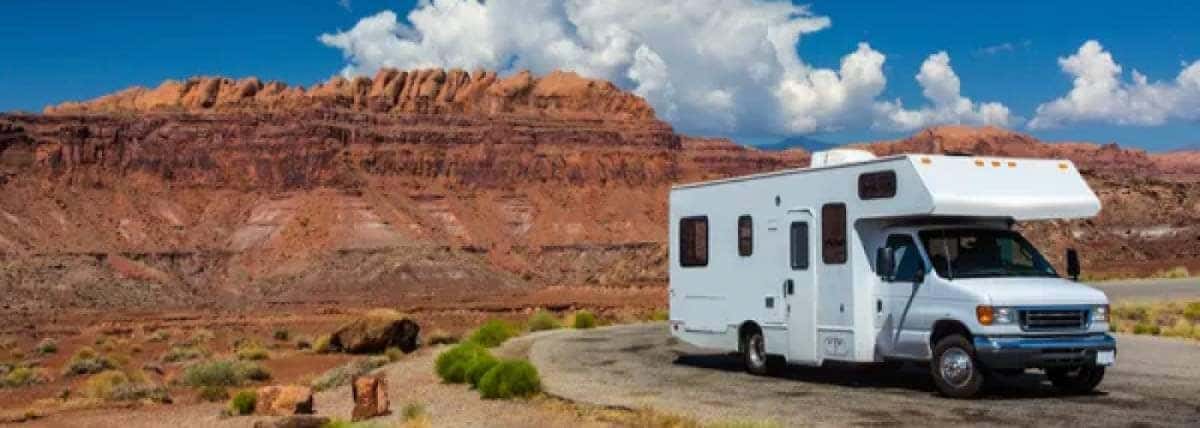 RV by canyon