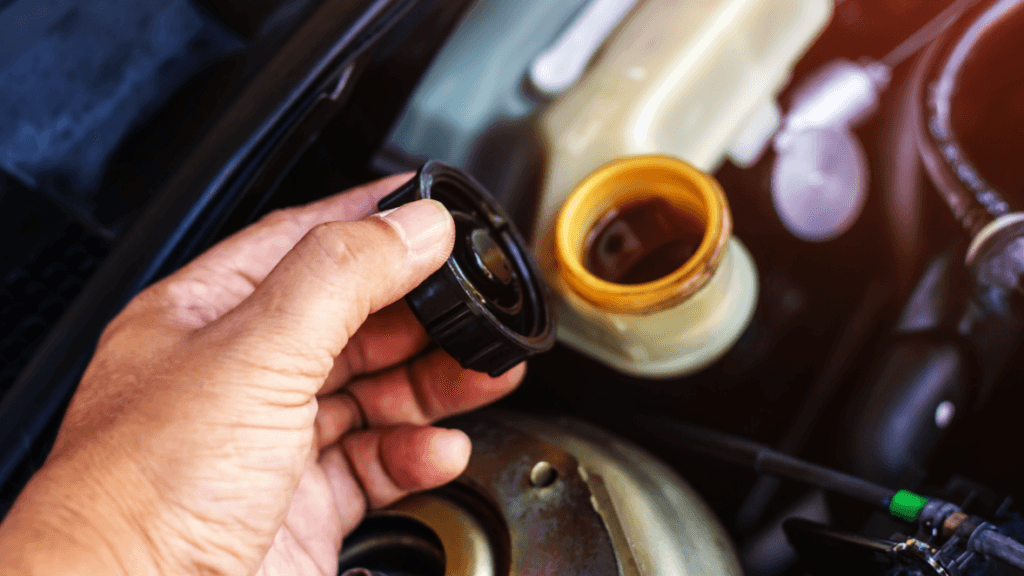 A vehicle's brake fluid reservoir