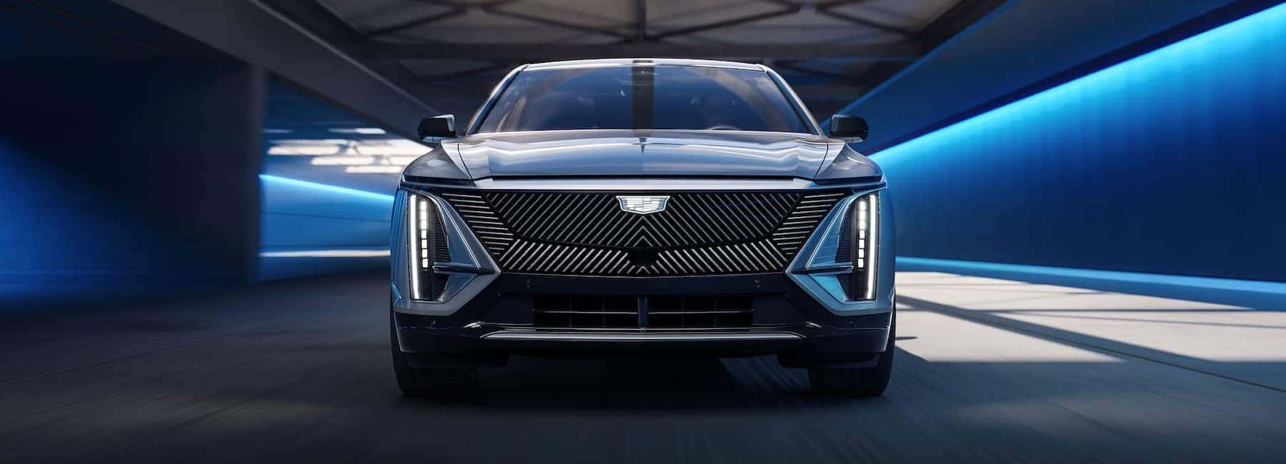 2023 Lyriq parked in blue room