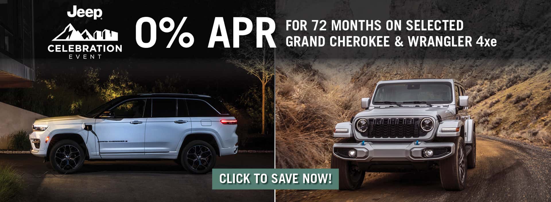 Grand Cherokee / Wrangler 4Xe 0% March 2025 Special Banner