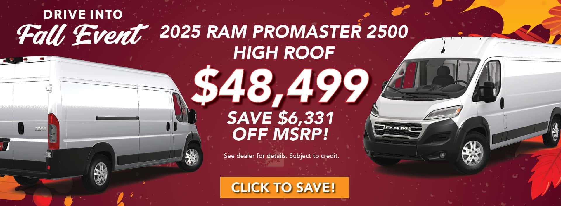 Ram ProMaster October 2025 Special