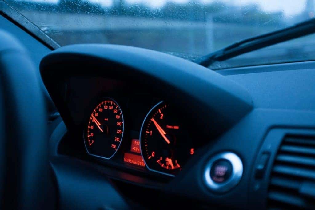 the interior of a car, showing the air conditioning vents.