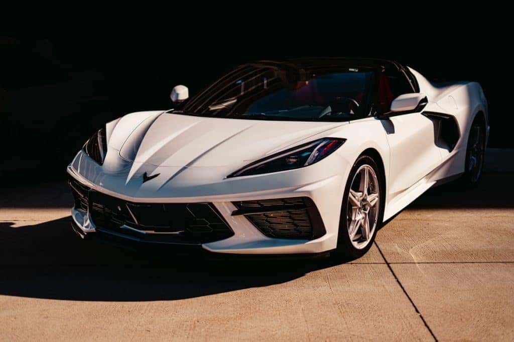 corvette c8 on a driveway