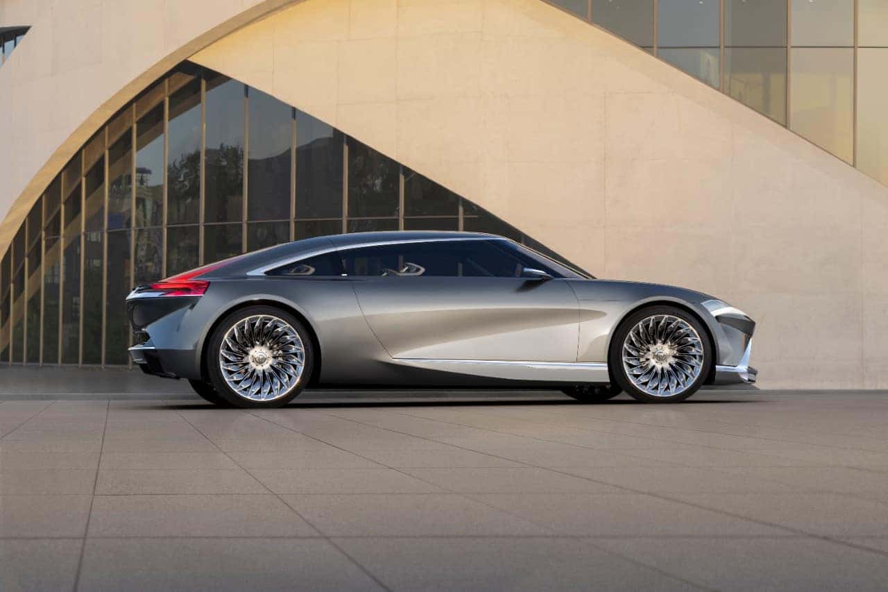 Gray Buick Wildcat EV Concept Sudan Building