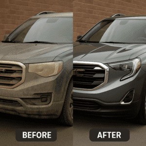 GMC Vehicle Before and after a detailed clean 
