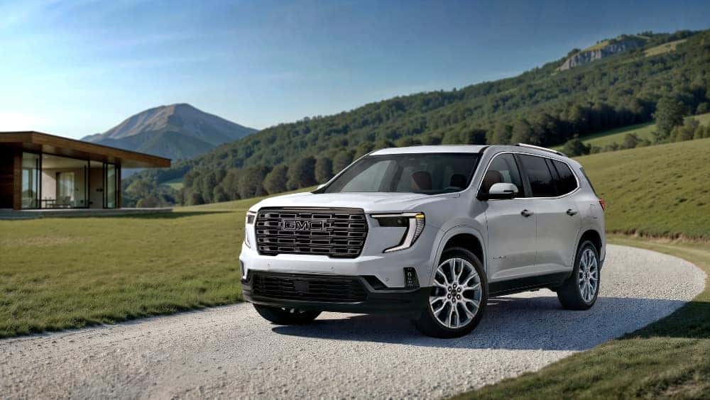 Glacier White Tricoat GMC Acadia Denali Ultimate 2026