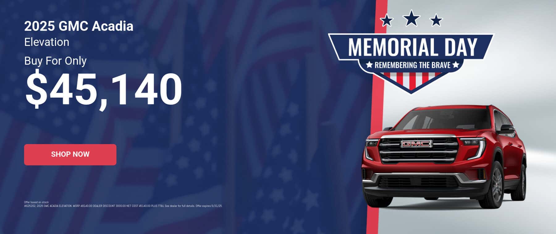 GMC Acadia May Incentive