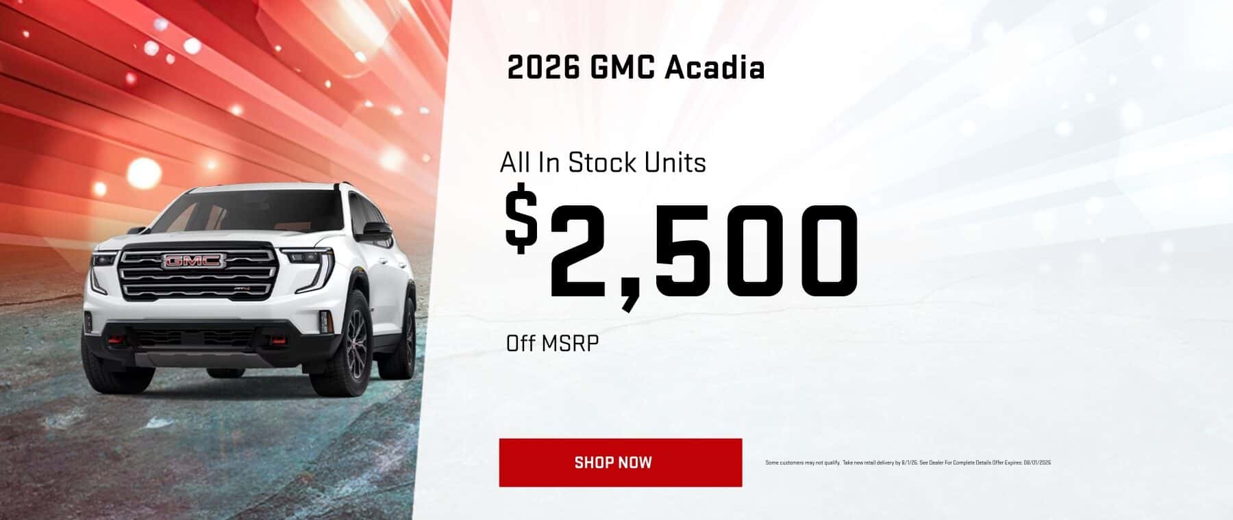July Acadia Special Offer