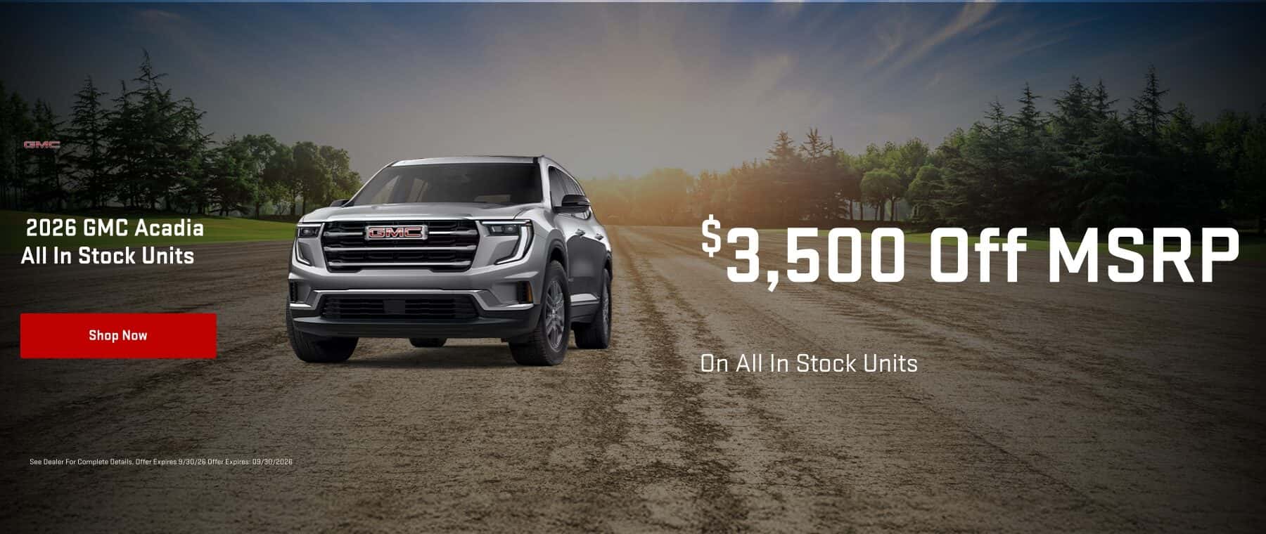 September Acadia Offer