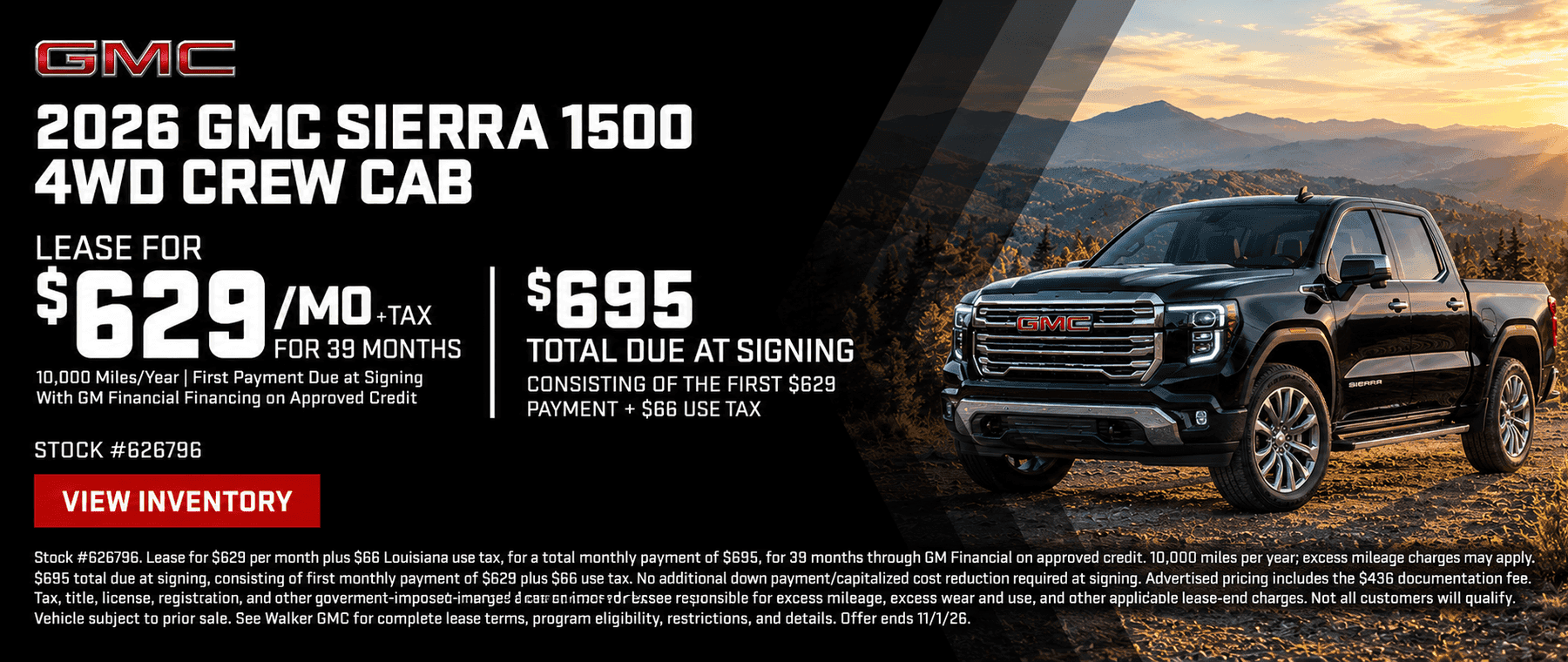 October Sierra Lease Offer
