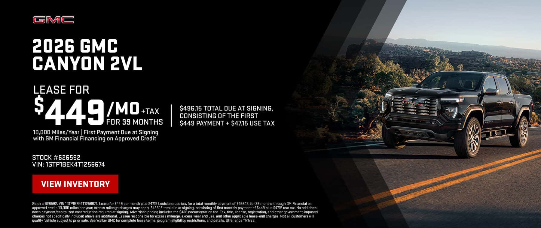 October Canyon Offer
