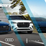 Banner image celebrating Warren Henry Auto Group being named one of Automotive News’ Best Dealerships to Work For 2025. The design features five cars from brands Jaguar, Land Rover, Audi, Lincoln, and Lamborghini, each in a diagonal panel. The right side includes text reading ‘Automotive News Best Dealerships to Work For 2025’ and ‘Congratulations to’ followed by a list of six dealerships: Jaguar Land Rover North Dade, Jaguar Land Rover West Broward, Audi Gainesville, Lincoln North Miami, Lamborghini Broward, and Lamborghini Naples.