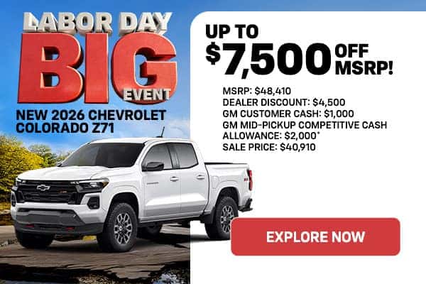 '26 Colorado - $7,500 Off MSRP