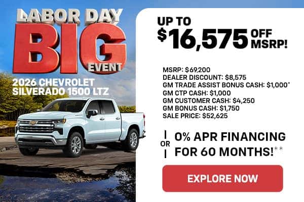 '26 Silverado 1500 - $16,575 Off MSRP