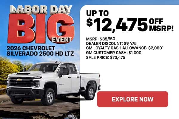 '26 Silverado 2500 HD - $12,475 Off MSRP