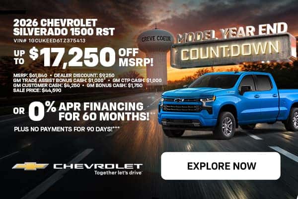 '26 Silverado 1500 - $17,250 Off MSRP!